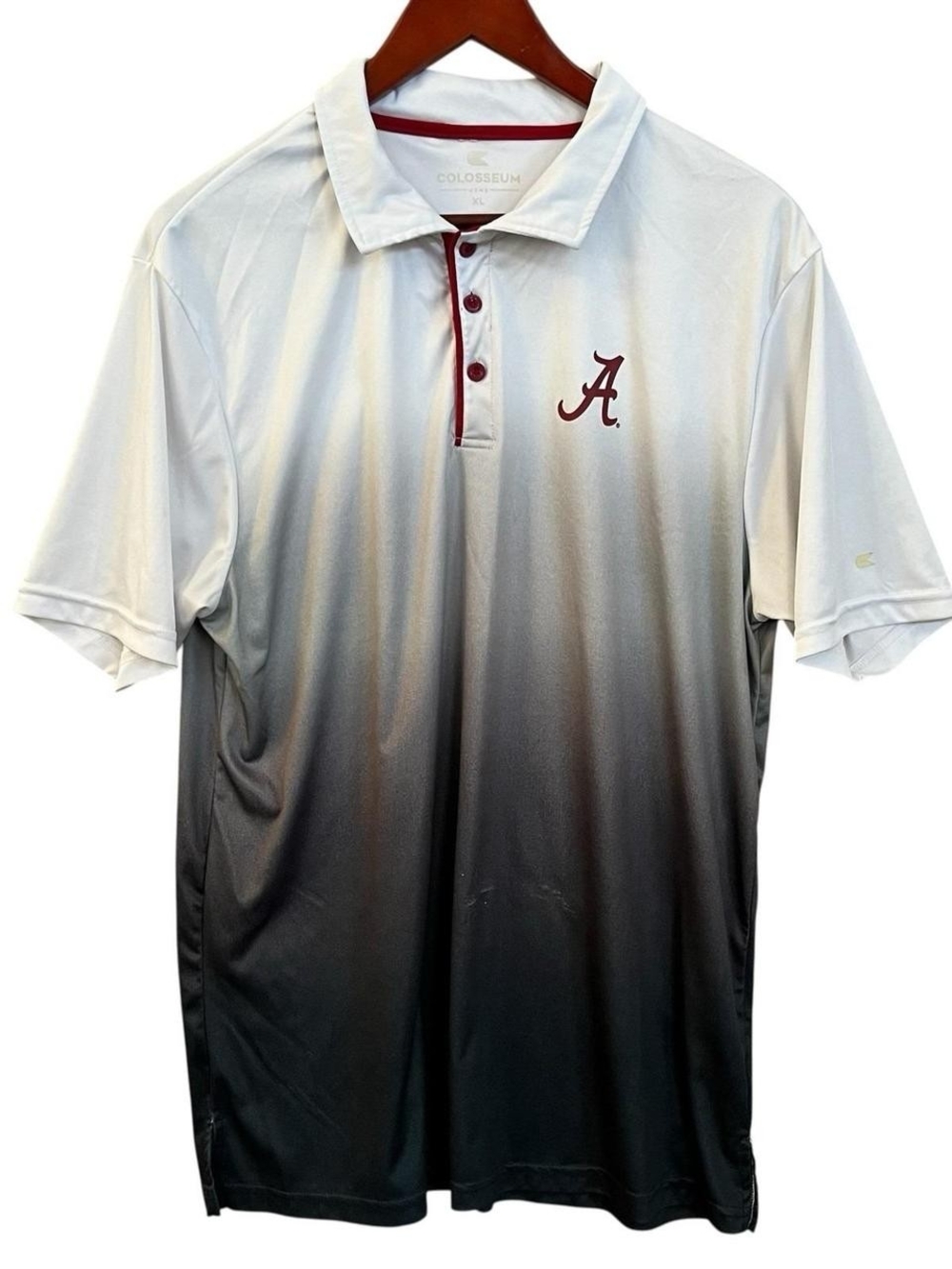Colosseum Men’s Alabama Gradient Polo Shirt - White to Black